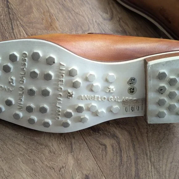 Angelo Galasso Handmade Embroidered Loafers, size 42 1/2